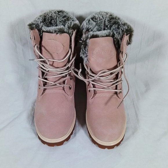 Lugz Women’s Hudson Lace-Up Fur-Trim Boots-Size 6-Bubble Gum Pink-New in… - Picture 2 of 5
